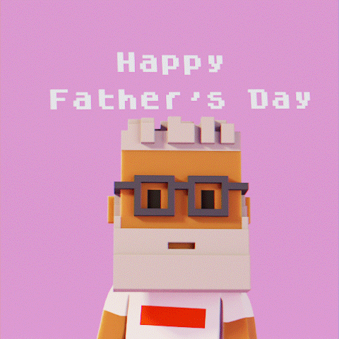 a cartoon character with the words father 's day written on the bottom