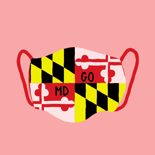 a face mask with the words vote md written on it