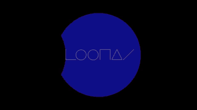 a blue circle with the word loona in white letters