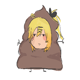 a drawing of a girl dressed as a poop