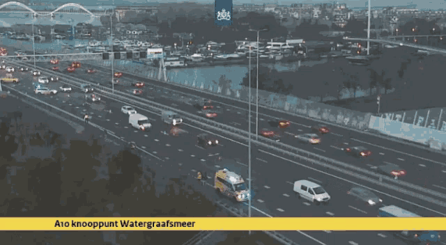 an aerial view of a highway that says a10 knoppunt watergraafmeer