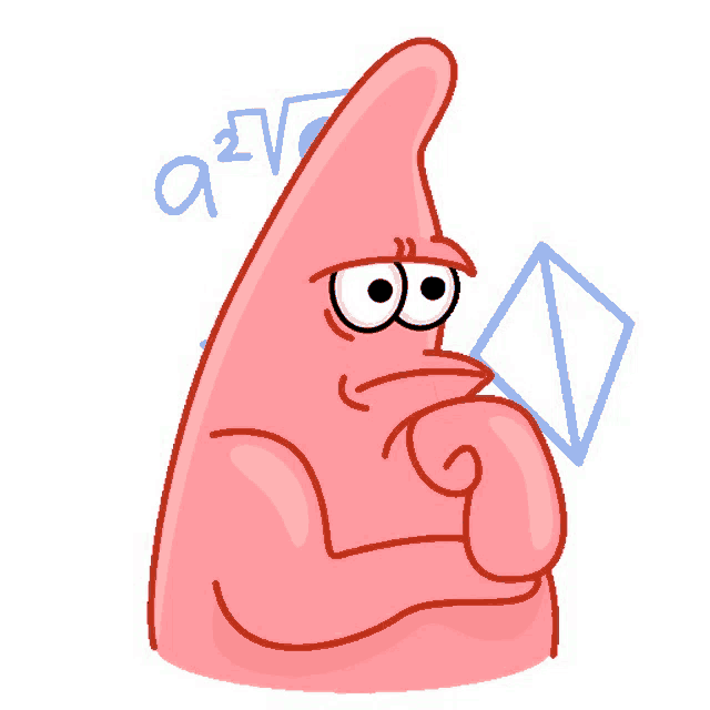 patrick star from spongebob squarepants is thinking about math