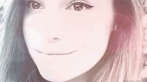 a close up of a woman 's face with the words courtless farewells on the bottom