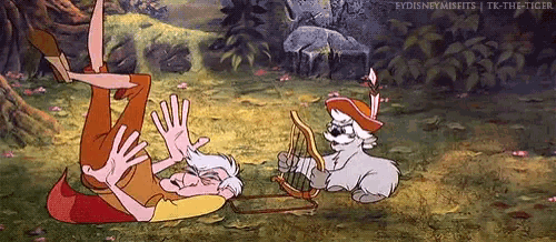 a cartoon of a man laying on his back with a dog playing a harp