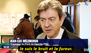 a man named jean-luc melenchon is on the screen