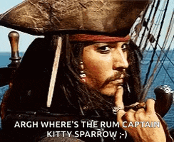 jack sparrow from pirates of the caribbean is sitting on a boat .