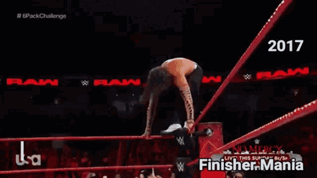 a video of a wrestling match with the year 2017 at the top