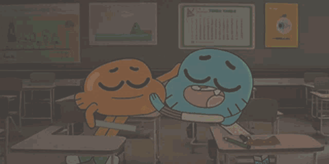a cartoon of gumball and darwin hugging with the words italian dape mods above them
