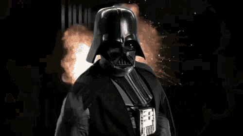 darth vader is standing in front of a explosion and says this