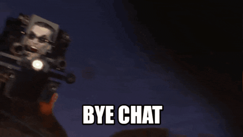 a picture of a mountain with fire coming out of it and the words bye chat