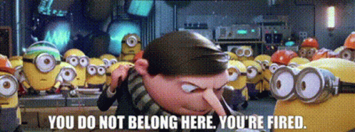 Minions The Rise Of Gru You Do Not Belong Here GIF - Minions The Rise Of Gru You Do Not Belong Here Youre Fired GIFs