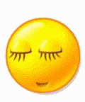 a yellow smiley face with long eyelashes and a smile on its face .