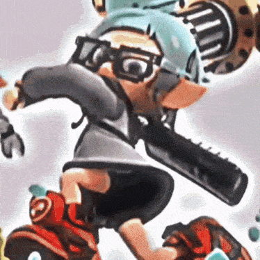 a cartoon character wearing glasses and a helmet is holding a bat