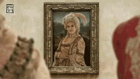 a framed portrait of a woman with mai dire talk written in the corner