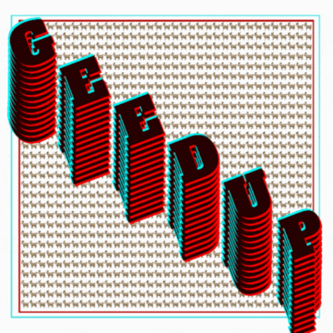a stack of red and black letters that spell out the word cleed up