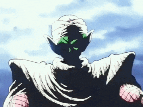 a drawing of piccolo from dragon ball z with a green face