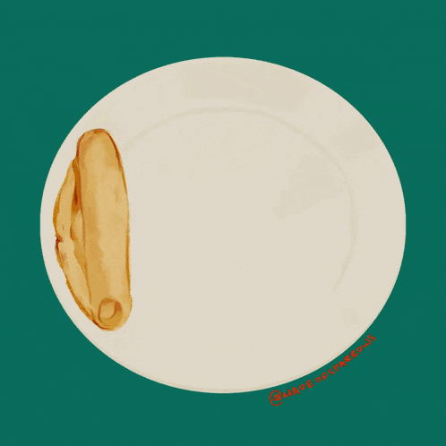 a drawing of a plate of food with a green pepper on it and the name guape on the bottom