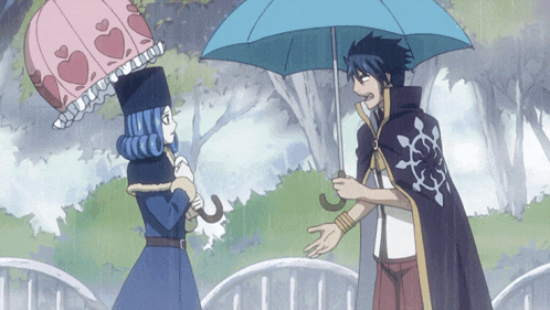 a man is holding an umbrella over a woman who is holding a lamp