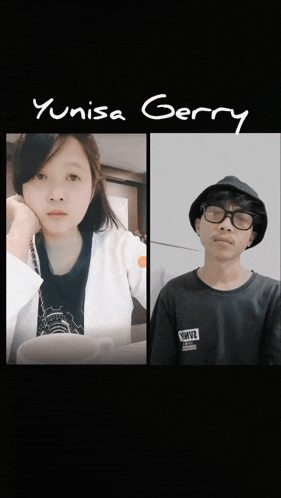 a picture of a girl and a boy with yunisa gerry written on the top