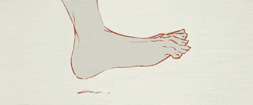 a drawing of a person wearing a pair of white shoes