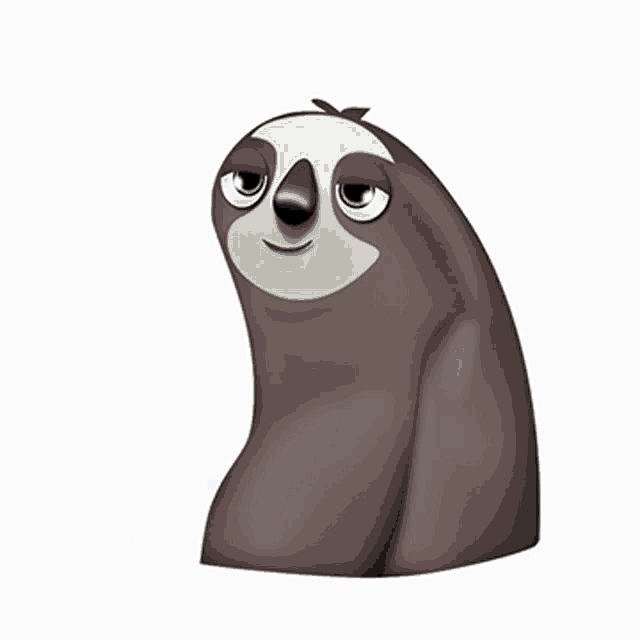 a cartoon sloth gives a thumbs up sign