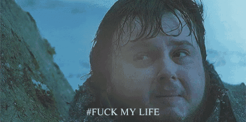 a close up of a man 's face with the hashtag #fuckmylife
