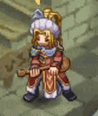 a pixel art of a girl holding a guitar in a video game .