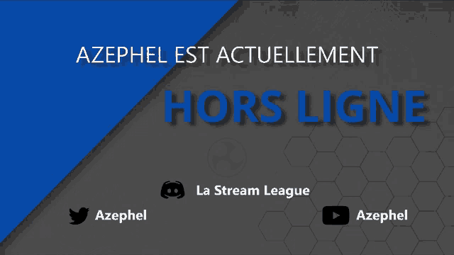 a blue and gray background with azephal est actuellement hors ligne