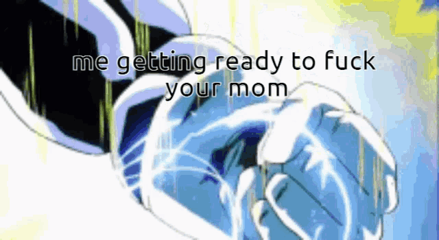 a cartoon character is getting ready to fuck his mom