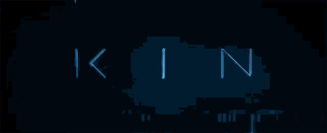 the word kin is displayed in a dark background