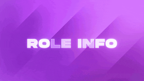 a purple background with the words role info in white letters