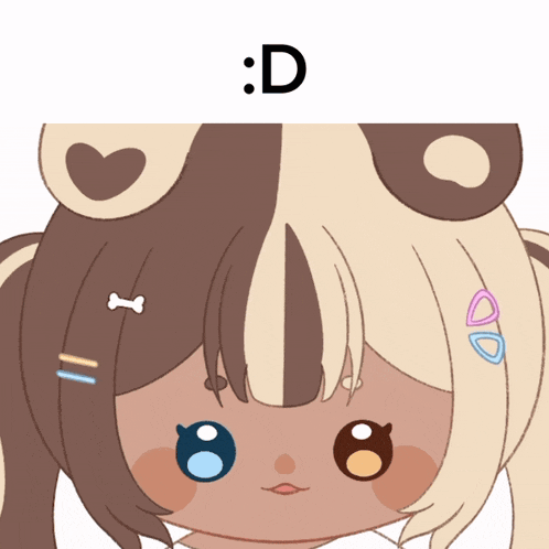 a cartoon drawing of a girl with a heart on her head and the letter d above her