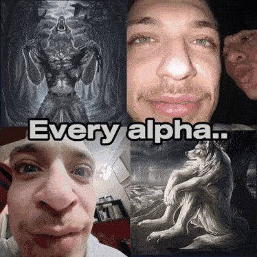 a collage of images with the words " every alpha " on top