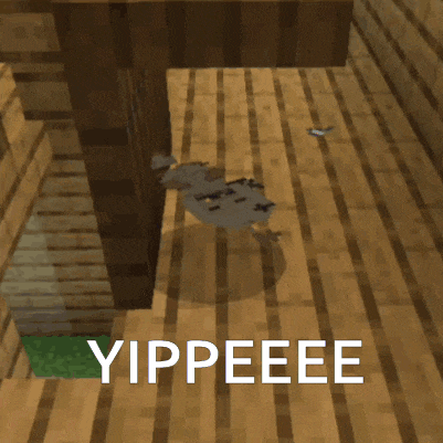 a screenshot of a minecraft game with the words yippeee
