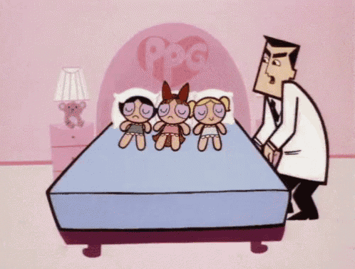 a cartoon of a man standing next to a bed with the words " it 's christmas " on it