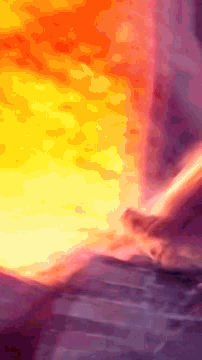 a purple and orange colored background with a few lines