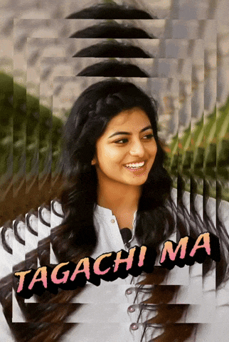 a picture of a girl with the words tagachi ma written on it