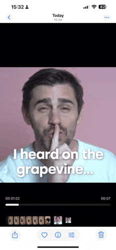 a video of a man with his finger to his lips and the words i heard on the grapevine