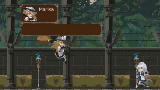 marisa is talking to a maid in a video game