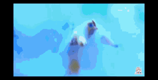 a pixelated image of a shark in the water