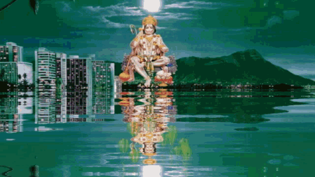 Jai Veer Hanuman Reflection GIF - Jai Veer Hanuman Reflection Balloons GIFs