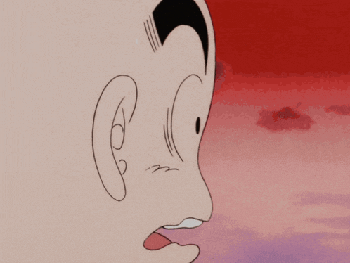 a close up of a cartoon character 's face with his mouth open