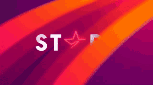 the word star is on a purple and pink background
