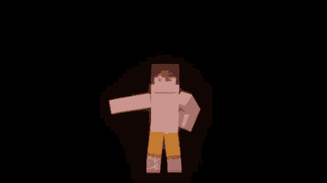 a minecraft character is standing in the dark