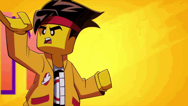 a cartoon drawing of a lego man with an angry face