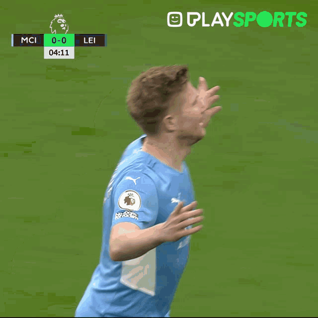 a man in a blue jersey with the number 17 on the back
