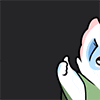 a cartoon cat with a blue face is giving a thumbs up sign .