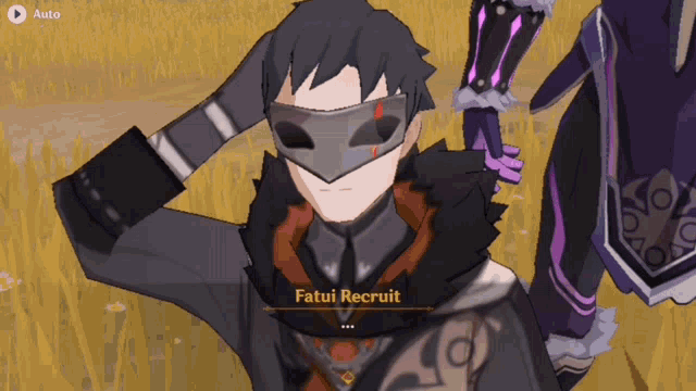 a video game character with the name fatui recruit