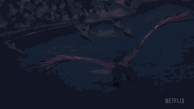 a dragon is flying over a body of water with a netflix logo on the bottom right