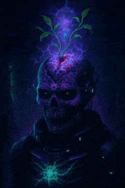 a skull with a plant growing out of it and the words solana deads